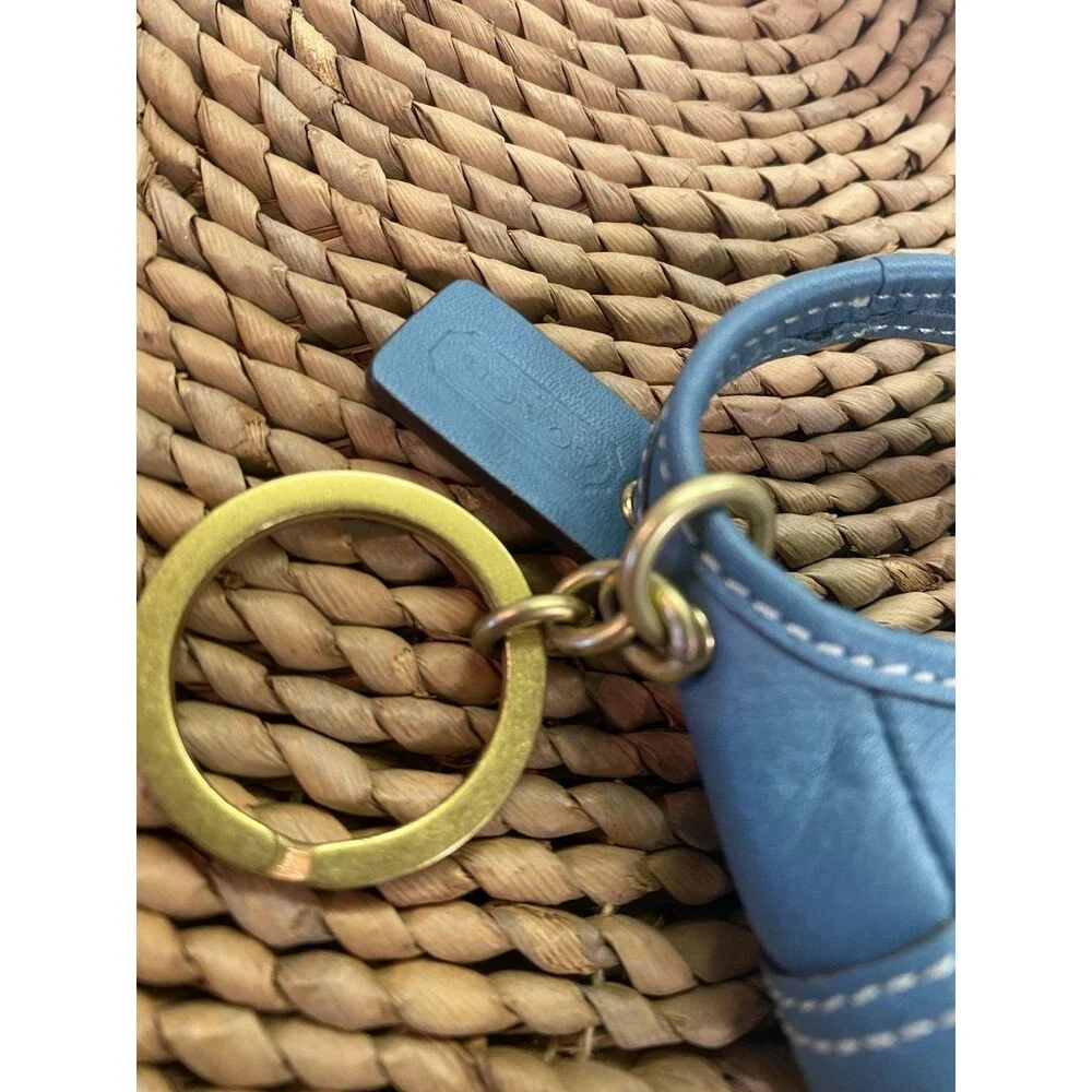 Coach Turquoise Ergo Hobo Leather Bag Keyring Charm w/dustbag